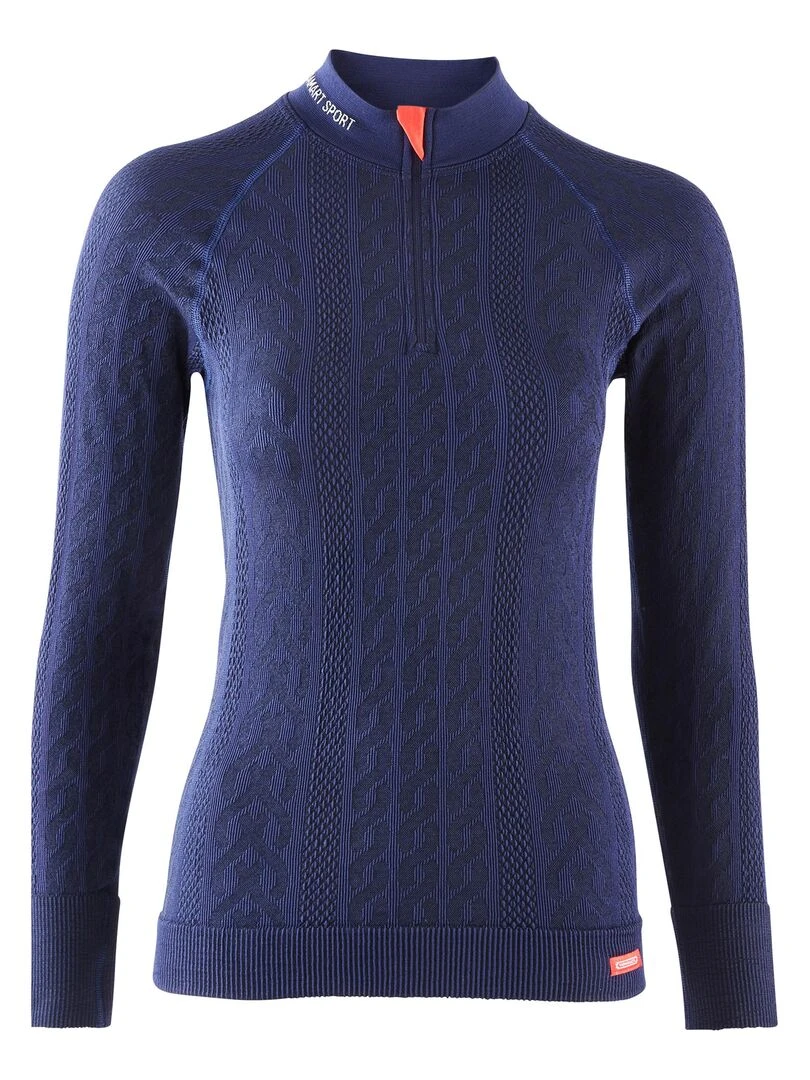 Tee shirt torsades col zippé Energy 3 Thermolactyl femme   DamartSport   Bleu Bleu