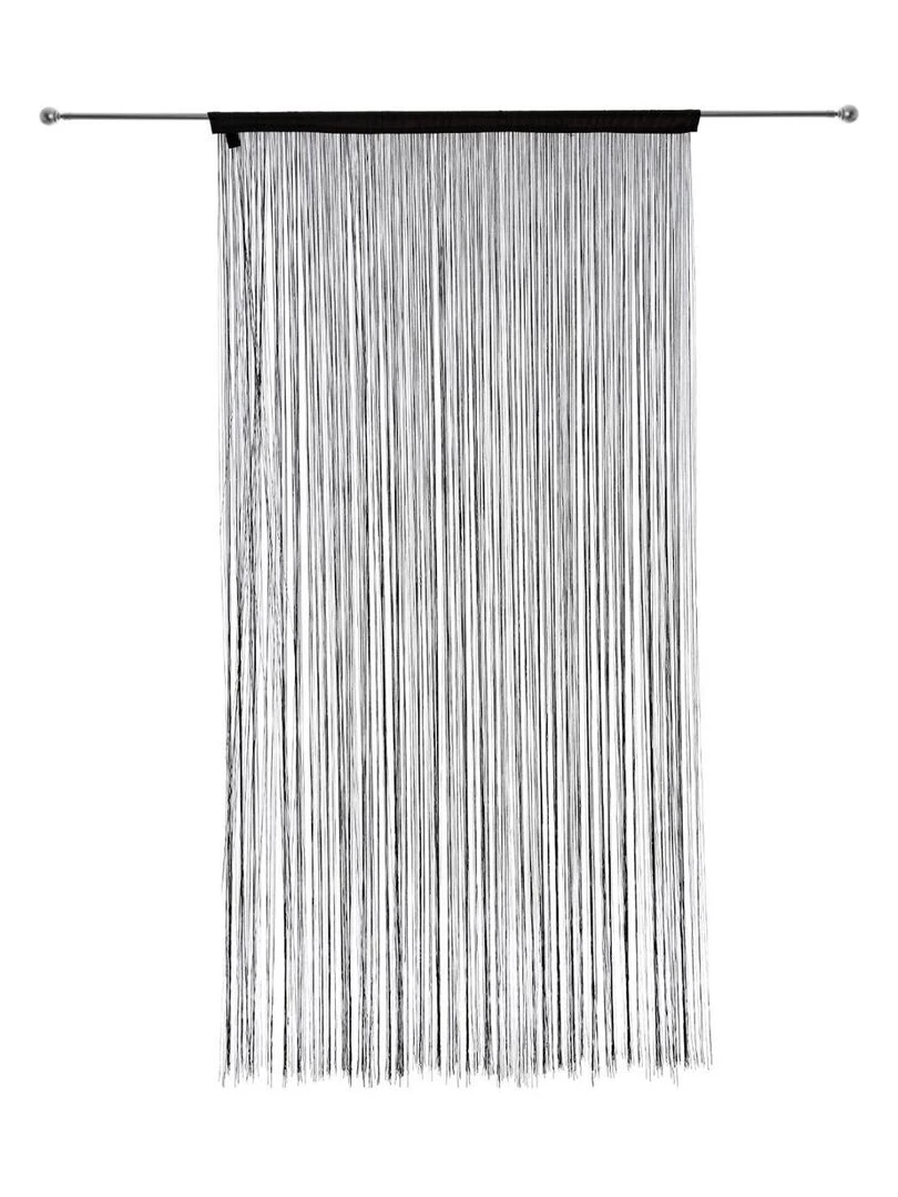 Rideau de fils unis et colorés   Noir