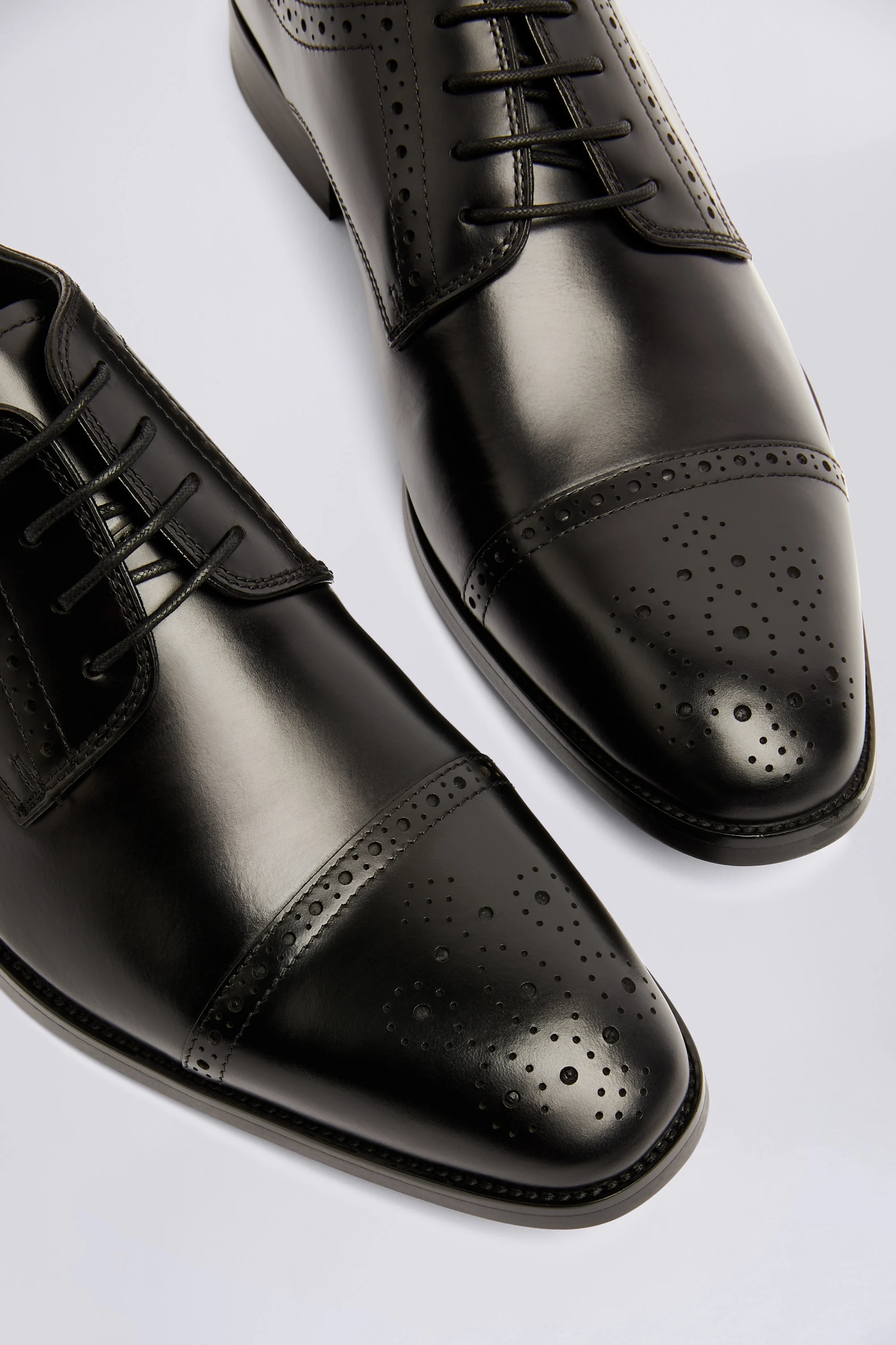 John White Lucan Black Brogue Shoes   Buy Online at Moss
