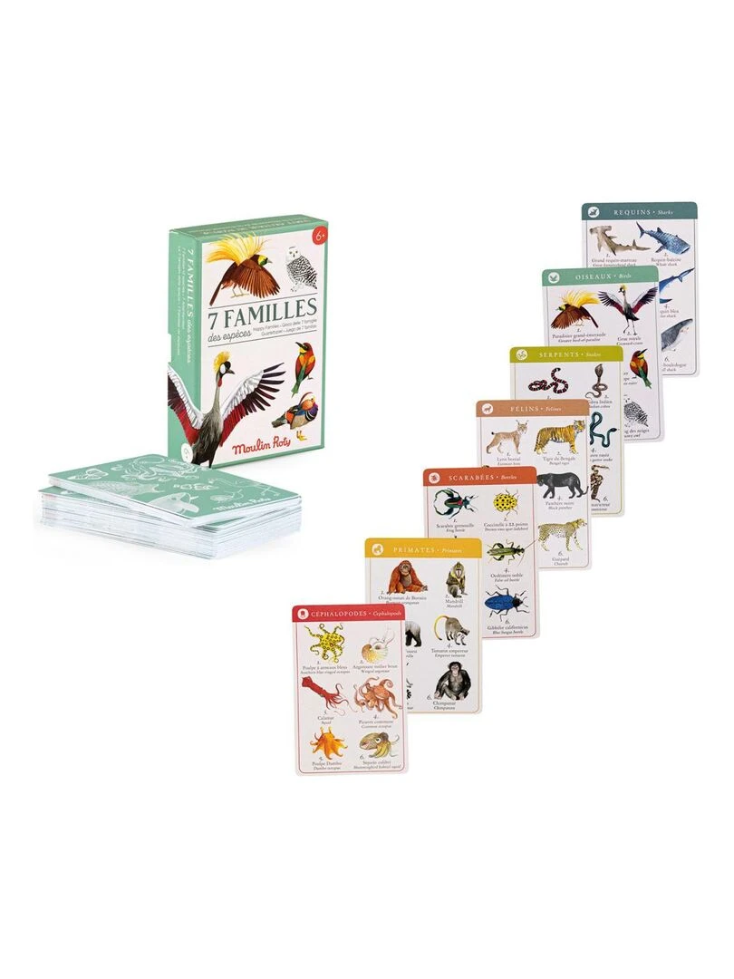 Jeu de 7 familles des espèces Tout autour du monde N/A
