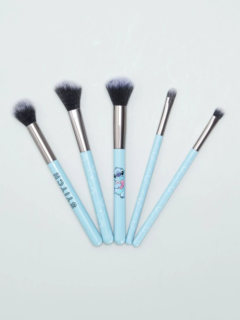 Lot de 5 pinceaux à maquillage 'Stitch' Bleu