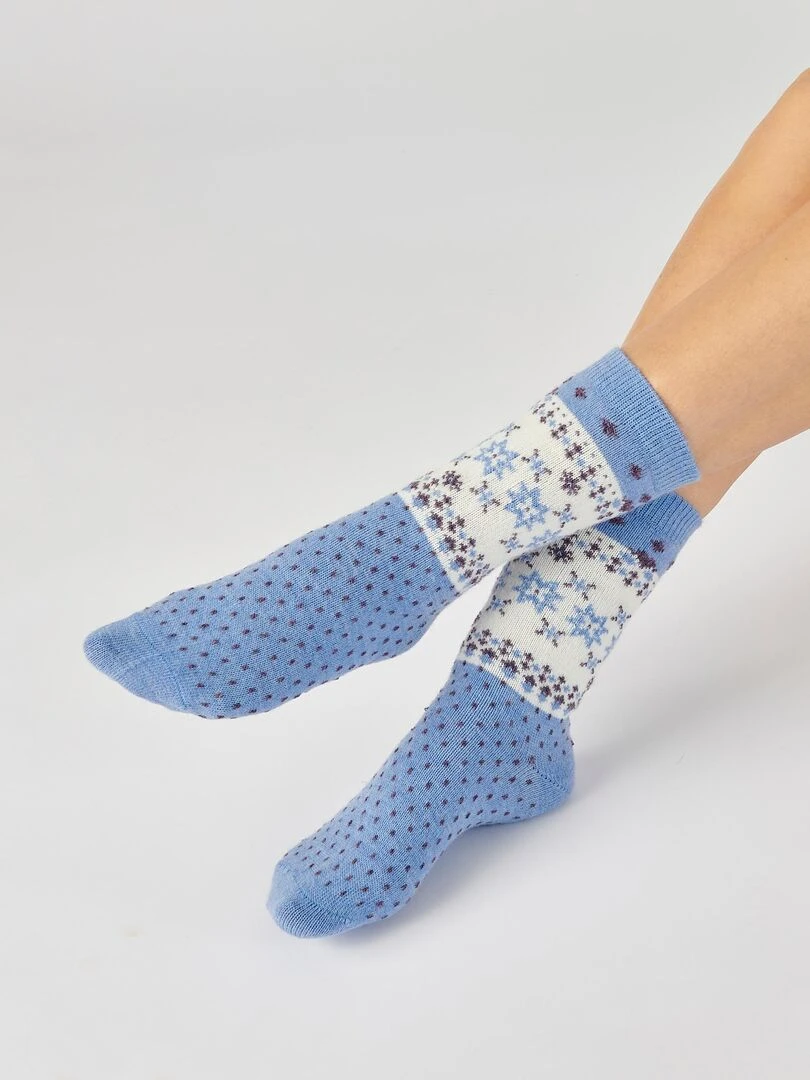 Lot de 2 paires de chaussettes maille laineuse Thermolactyl Damart Violet