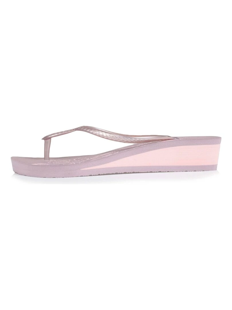 Tongs Femme imprimé cachemire talon Taupe   Taupe