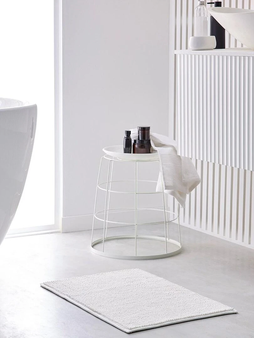 Tapis de bain Bubble uni 'ESSENTIAL' 'TODAY' Blanc