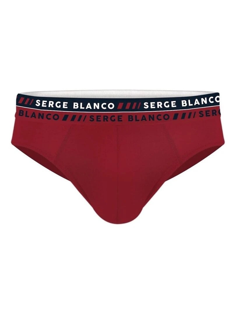 Lot de 4 slips homme en coton French Serge Blanco   Rouge