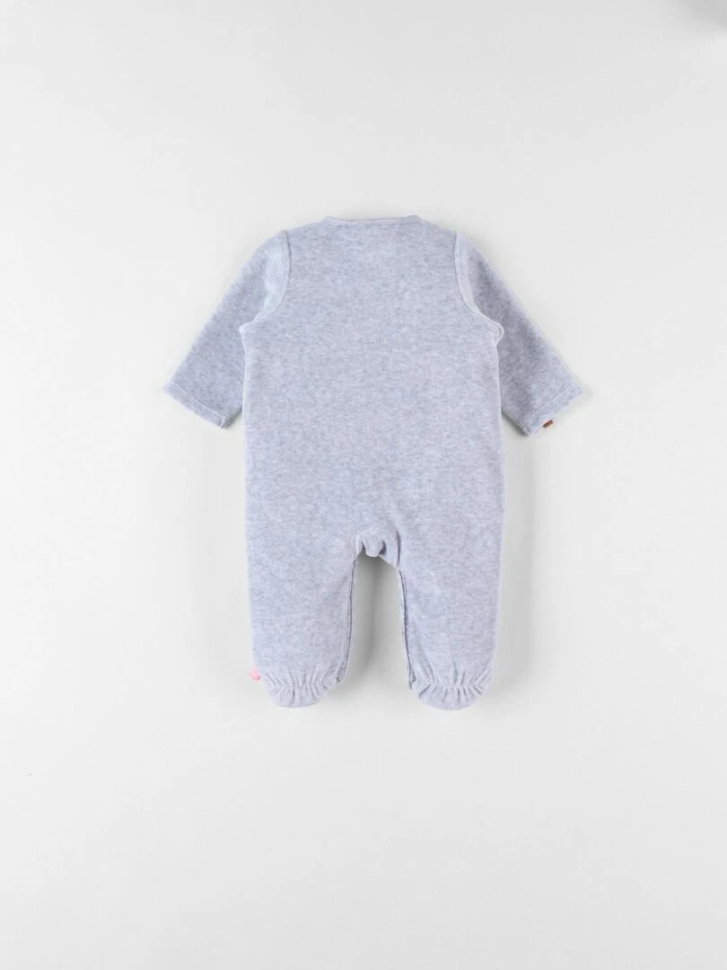Pyjama 1 pièce ours en velours chiné Noukie's Gris