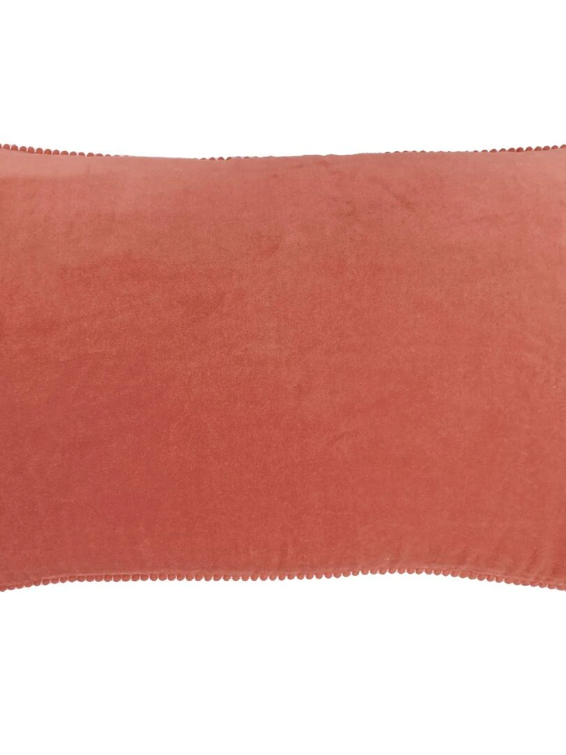 Coussin en velours avec contour perlé 'Deko&co' Rouge clair