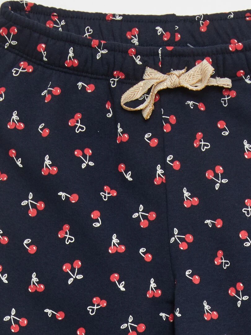 Jogging en molleton imprimé   Bleu marine cerise