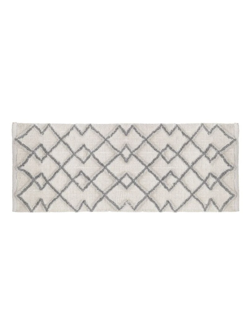Tapis de salle de bain 50x120 Ethnique gris coton Gris