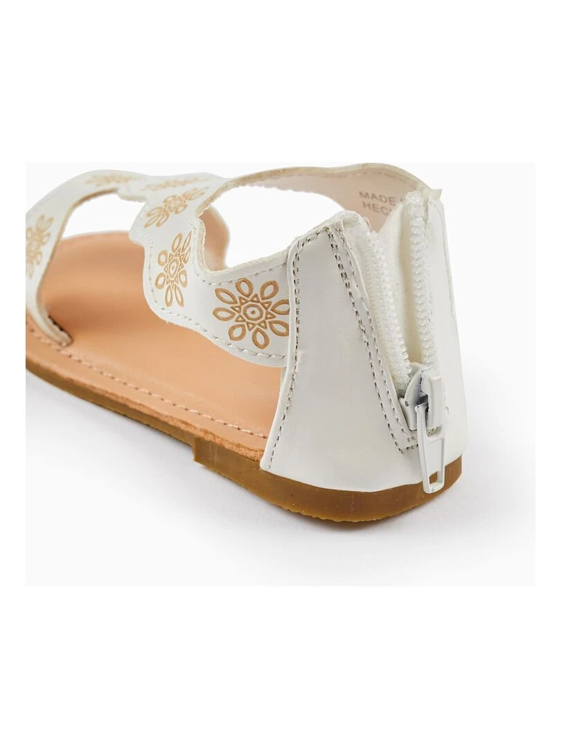 Sandale à motif floral pour bébé fille  CÉRÉMONIE   Blanc