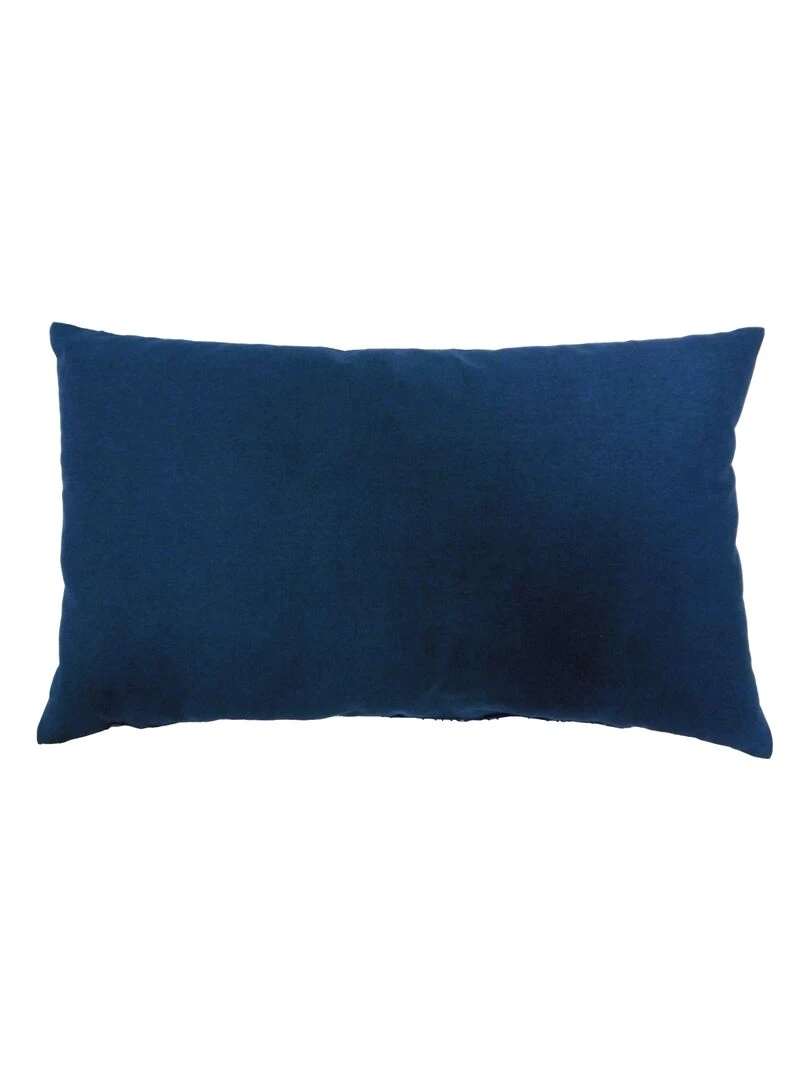 Future Home   Coussin coton blanc et bleu avec chat 30x50cm   Blanc