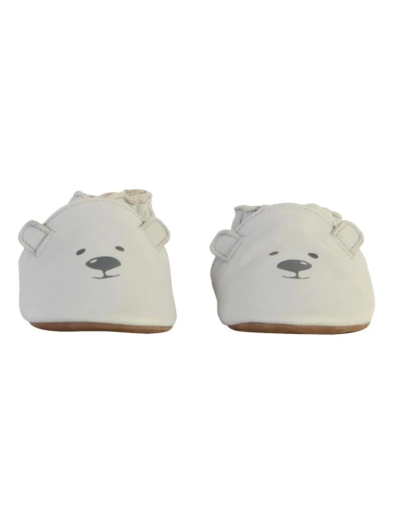 Coffret Chausson Cuir Bebe Robeez Sweety Bear   Gris