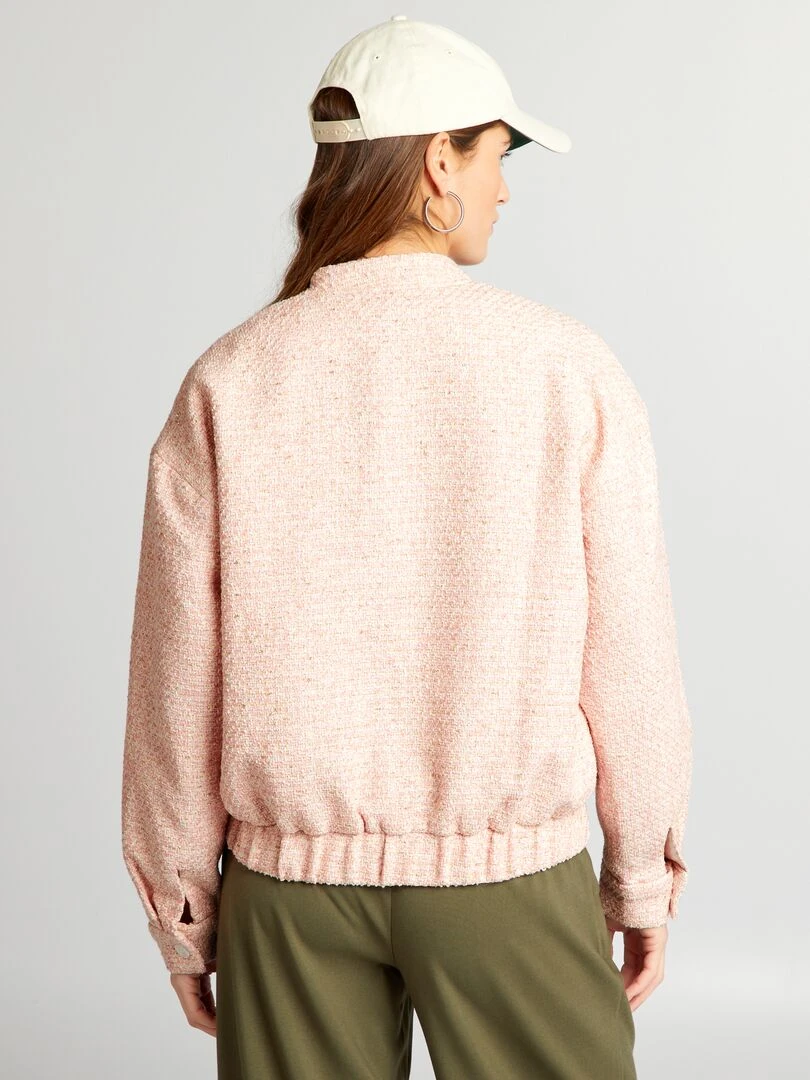 Blouson en tweed   Rose