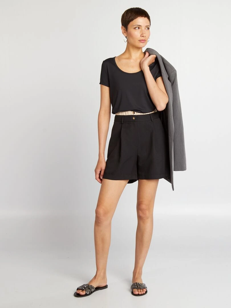 Short taille haute effet sous vetêment noir