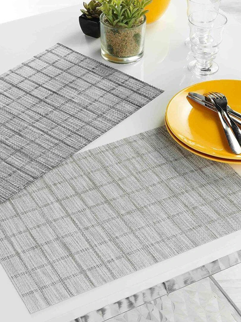 Lot de 2 sets de table Couki noir   Noir Noir