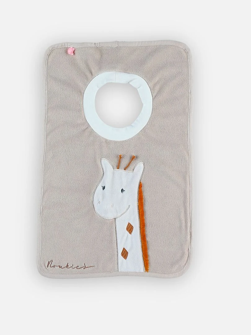 Bavoir Passe tête En Éponge Funny Tiga La Girafe Tso   Beige