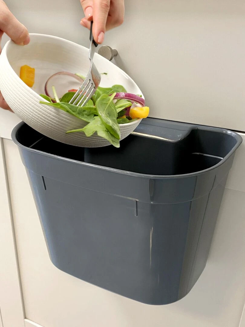 Poubelle de porte 7L accrochable 28 x 18 x 23 cm anthracite gris anthracite