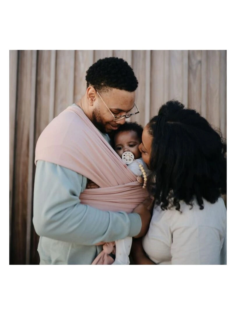Echarpe de portage bébé Mushie rose clair Mushie Rouge