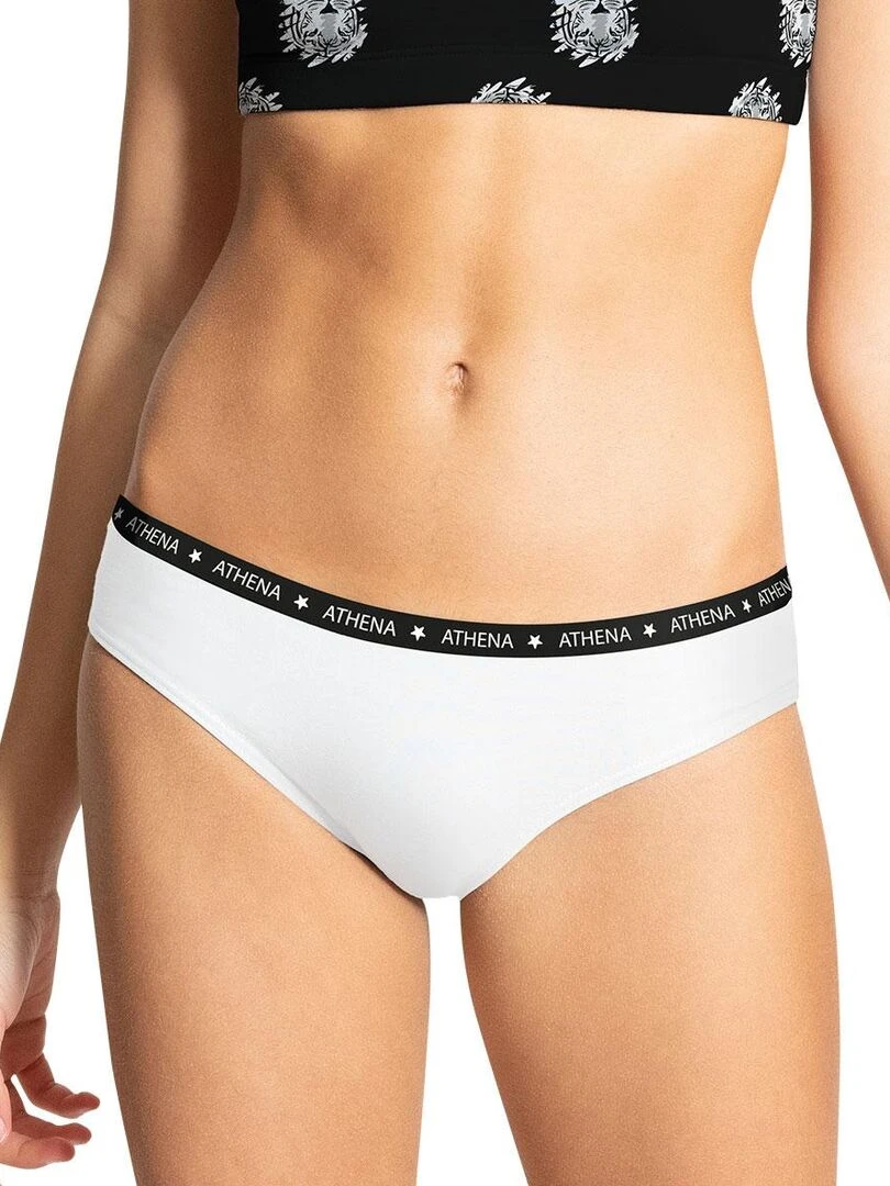 Lot de 3 slips fille Ecopack Girl Mode   Fille   Blanc Noir