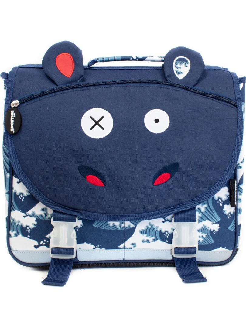Cartable A4 maternelle Hippipos l'hippopotame Bleu