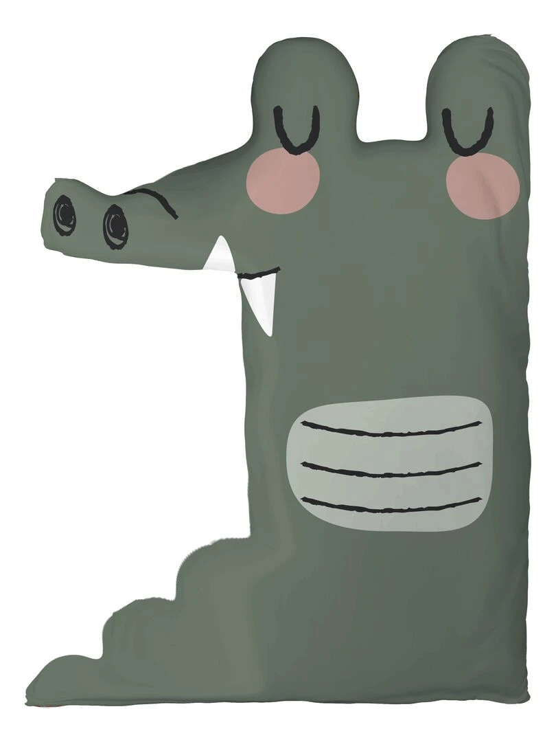 Coussin Ali le crocodile Vert