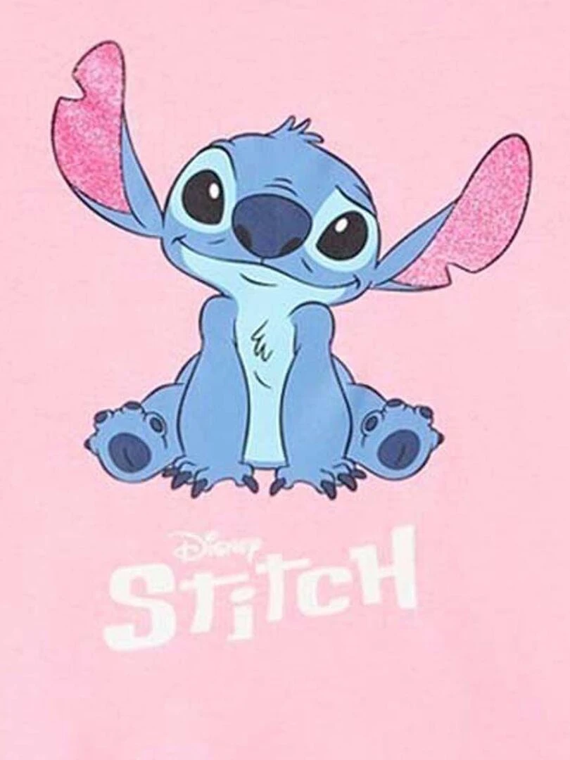 Disney   T shirt fille imprimé Lilo Et Stitch en coton   Rose