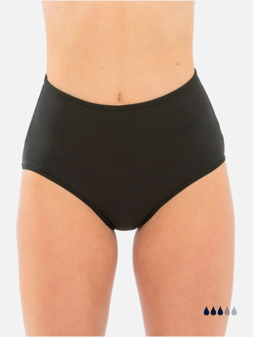 Bas de maillot de bain Menstruel taille haute Flux Moyen Naya Noir