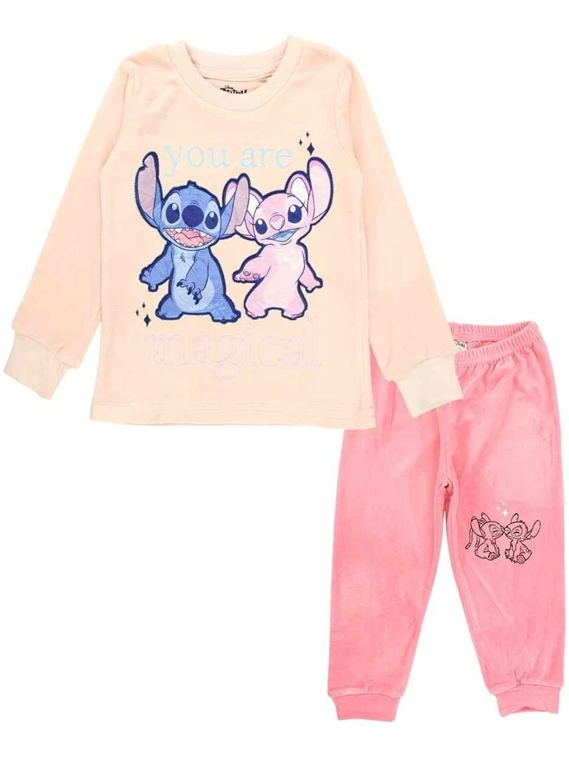 Disney Pyjama fille imprimé Lilo Et Stitch en coton Rose