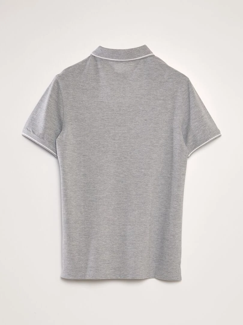 Polo en piqué de coton Gris