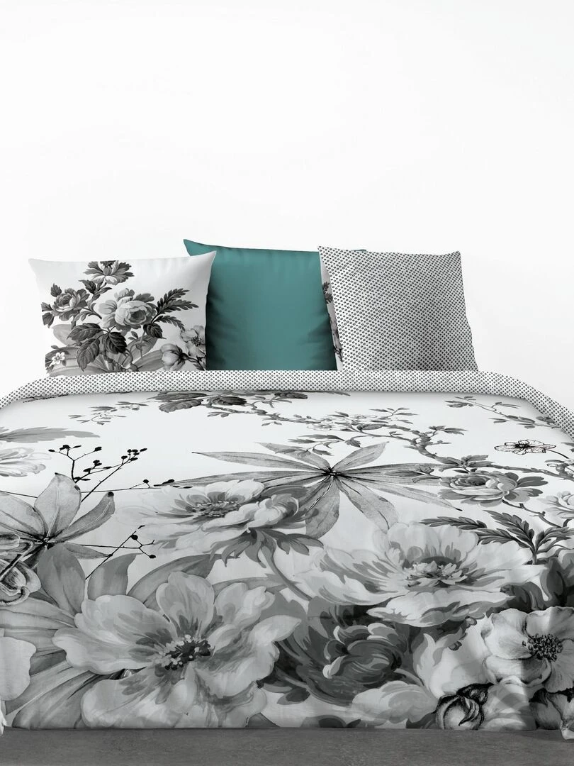 Parure de lit housse de couette avec taies d'oreiller 100% Coton 57 fils Gallica Multicolore