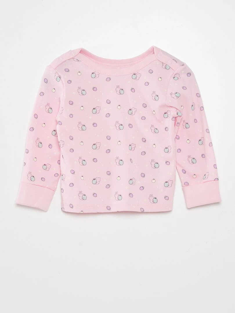 Ensemble de pyjama t shirt + pantalon   2 pièces   Rose