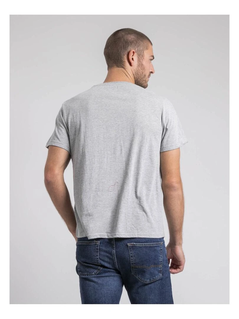 T shirt col rond pur coton JIMARTIN   Gris