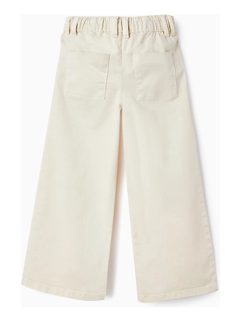Pantalon en sergé de coton pour fille 'Wide Leg' ATLANTIC COMPANY Beige clair