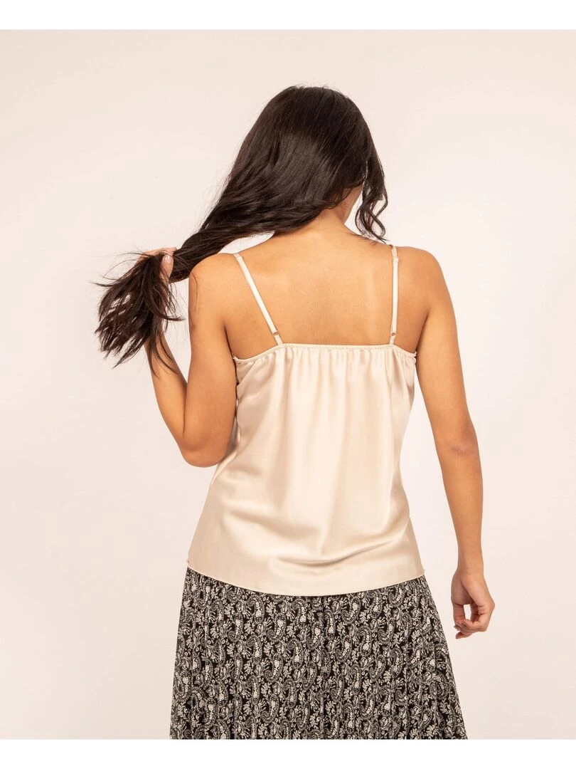 Caraco satin et dentelle FAUZIA Beige