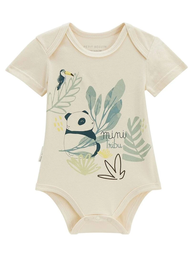 Lot de 2 bodies bébé manches courtes Mini Tribu Vert