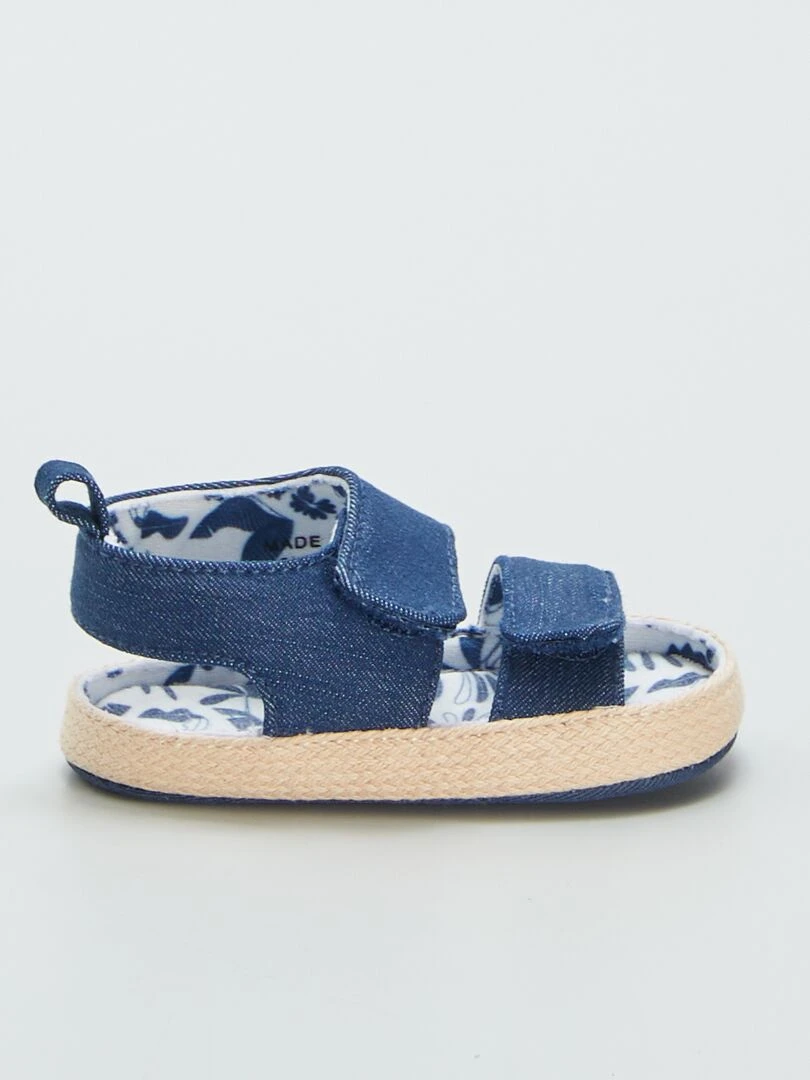 Sandales façon denim Bleu