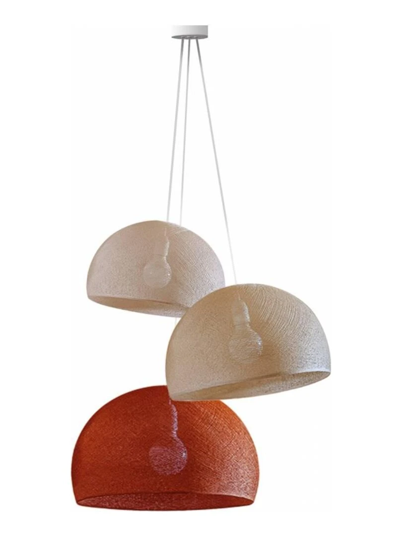 Suspension 3 coupoles Marron havane