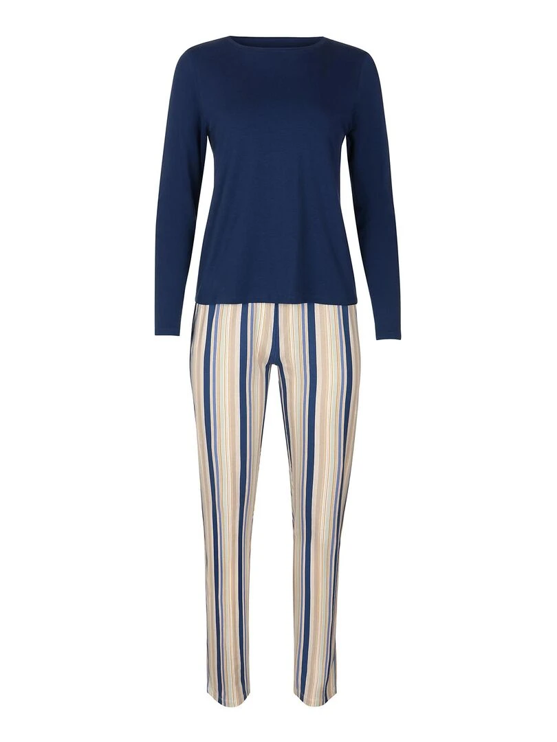 Pyjama pantalon top manches longues Maxine   Bleu