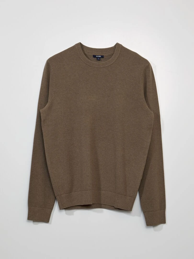 Pull en maille nid d'abeille Taupe