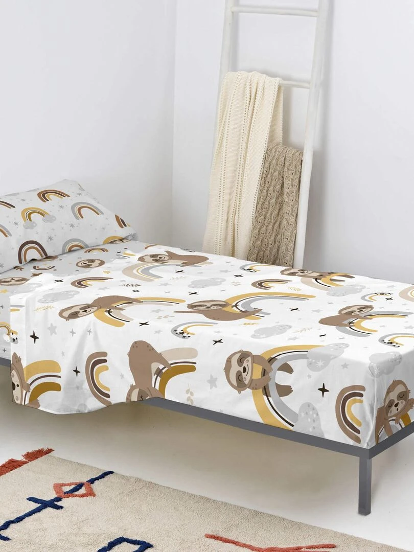 Parure de lit 2 pièces Sleepy sloth "Happyfriday" Multicolore