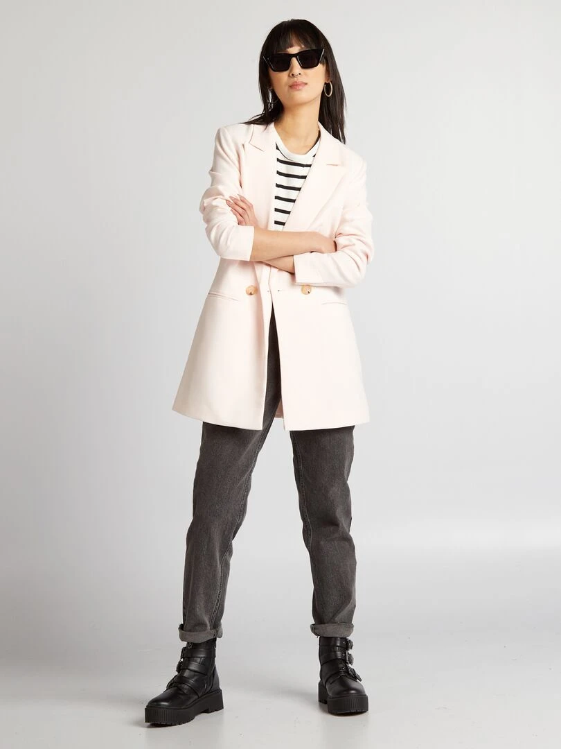 Veste longue de tailleur Rose pâle