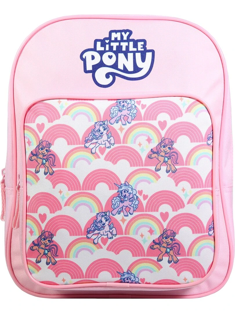 BAGTROTTER Sac à dos 31 cm avec poche maternelle My Little Pony Arc en ciel Rose Rose