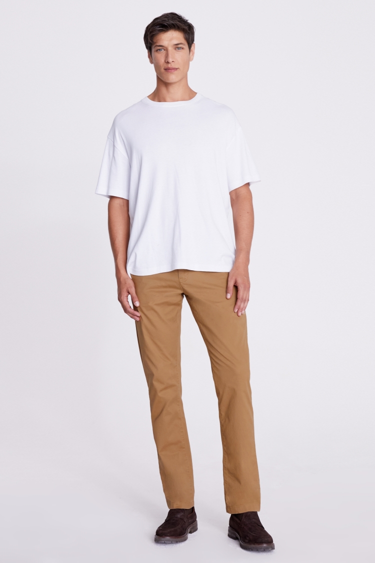 Tailored Fit Tobacco Stretch Chinos Buy Online at Moss