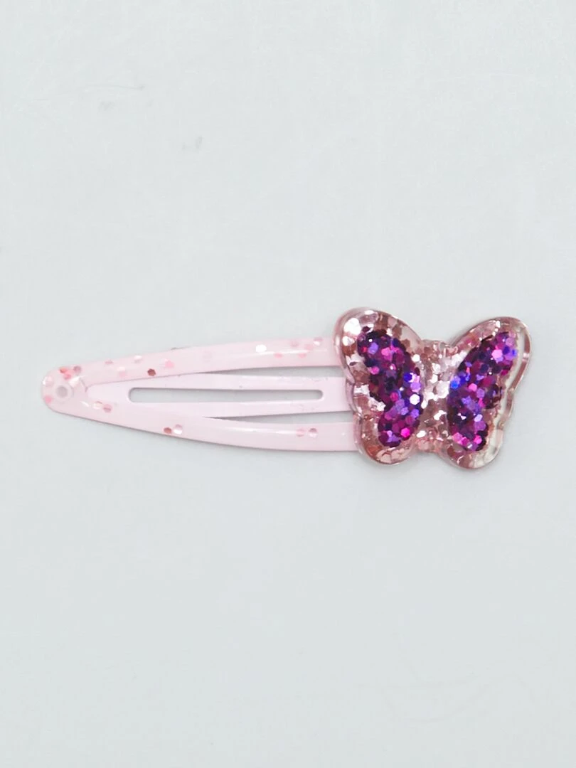 Lot de 3 pinces clic clac 'papillons'   Violet