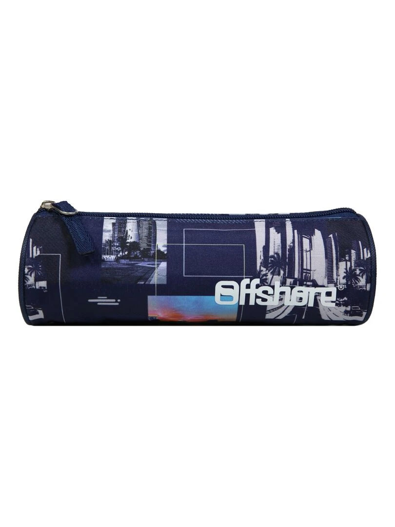 BAGTROTTER Trousse scolaire ronde Offshore Bleue Ville Gratte Ciel Bleu
