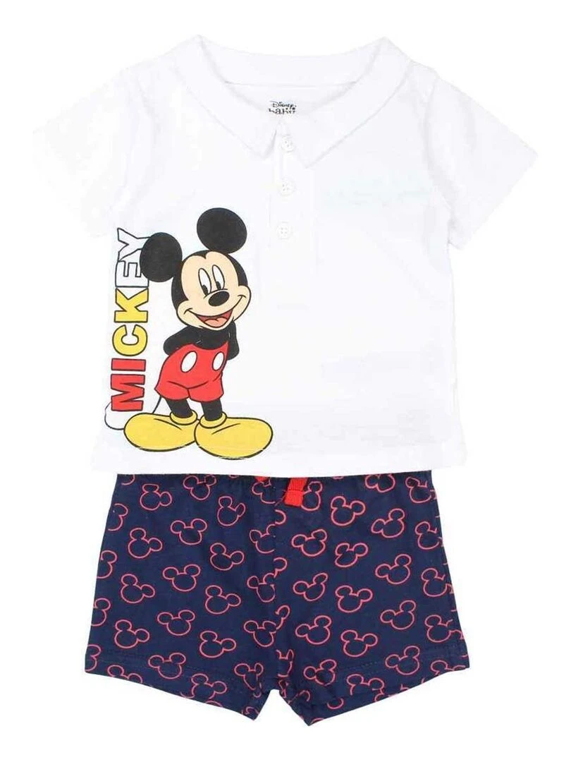 Disney Ensemble T shirt short bébé garçon Imprimé Mickey Bleu marine