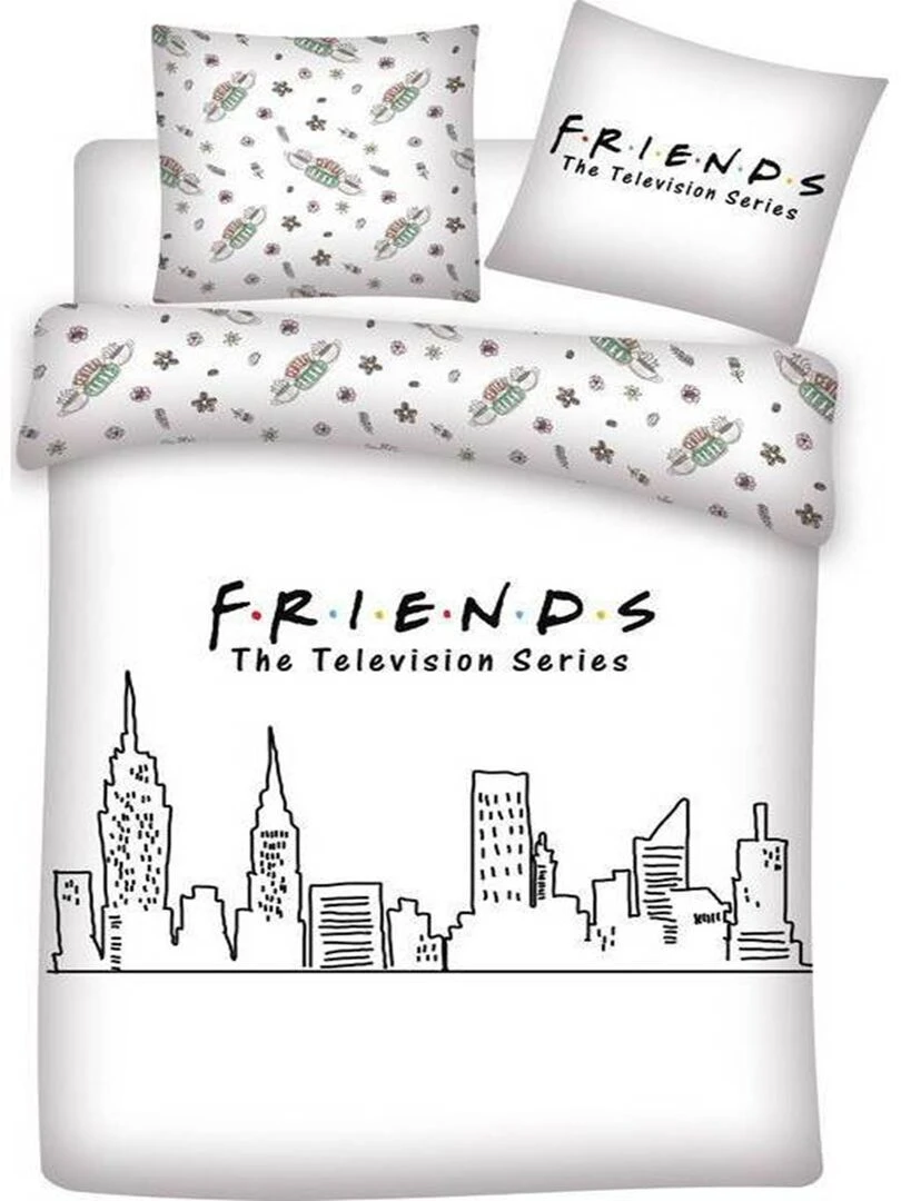 Parure de lit double Friends Blanc