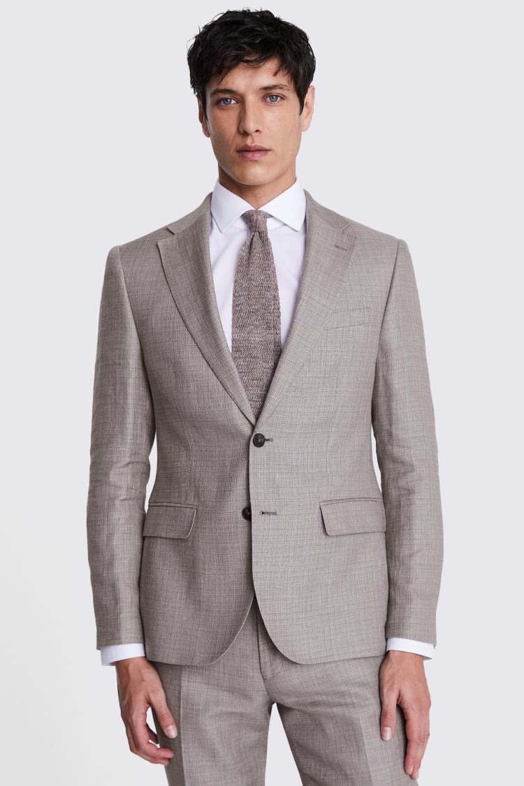 Italian Tailored Fit Off White Check Jacket    Buy Online at Moss
