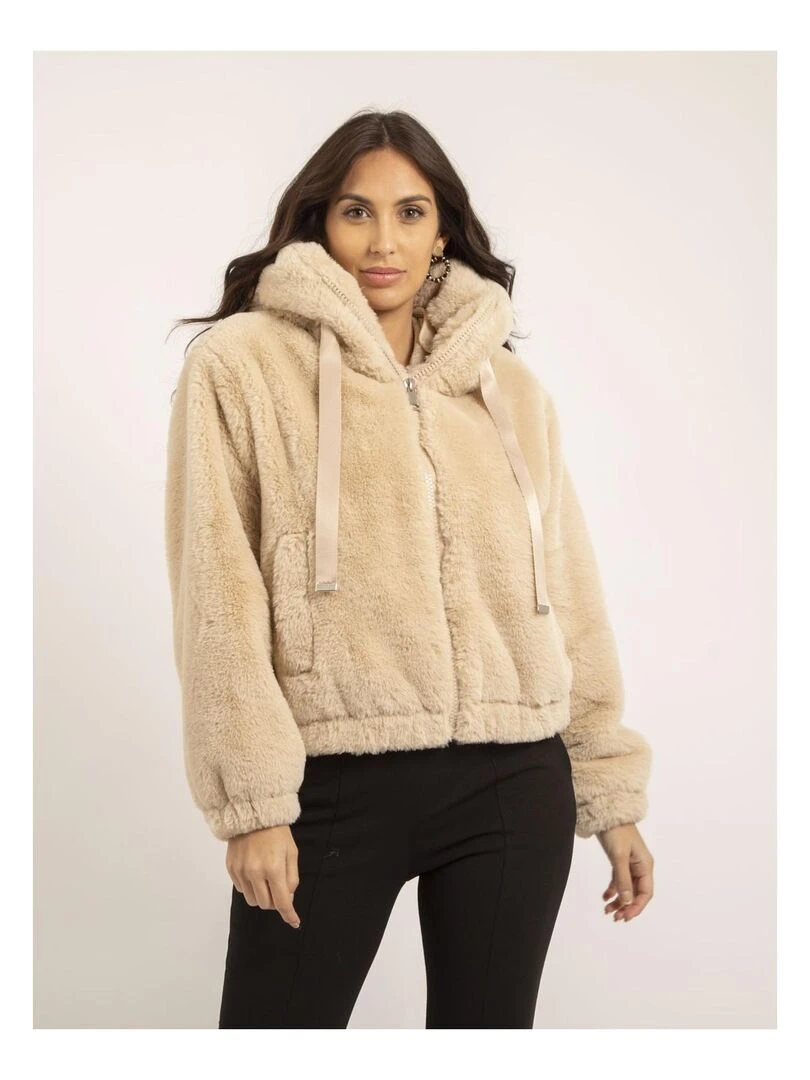 Veste courte capuche UBANIE Beige
