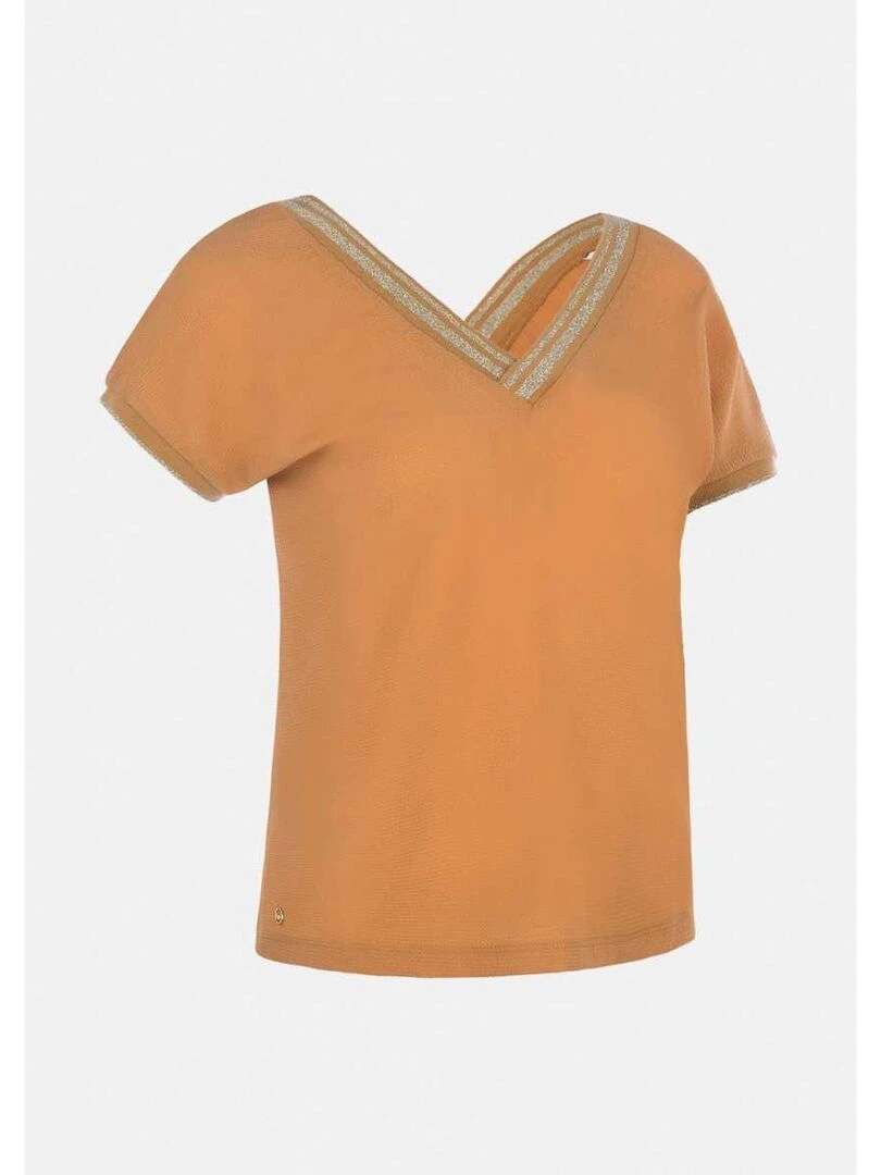 KAPORAL   T shirt encolure face et dos v droite POLIN   Gris Marron Blanc